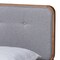 Baxton Studio Dilara Light Grey Upholstered Walnut Finished Queen Size Platform Bed 156-9408-9441 - alternate 8